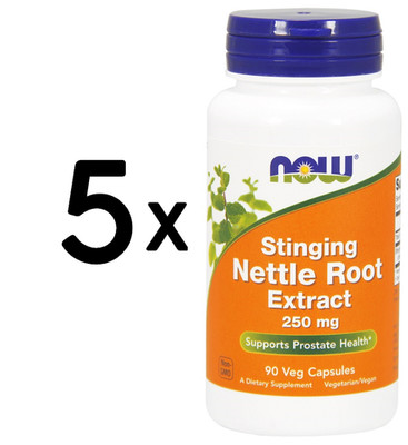 5 x NOW Foods Stinging Nettle Root Extract, 250mg - 90 vcaps (333,11 EUR/kg)