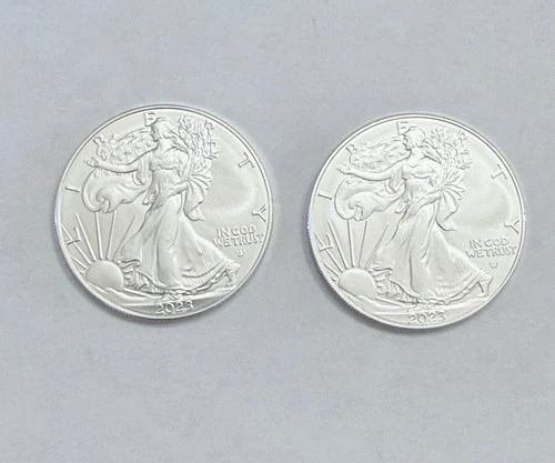 2023 American Silver Eagle 1 OZ. X 2 /.999 Fine Silver BU Uncirculated