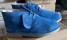 Image of Clarks DESERT BOOT2 K Boys Blue Suede Leather Boots Uk Size 12 G EUR 30.
