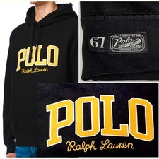 NWT 148 Polo Ralph Lauren POLO Embroidered Logo Hoodie LRG, XL, XXL Black