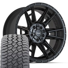 4ps20 20x9 Black 4play Rims 27555r20 At2 Tires Set Fits Ram 1500