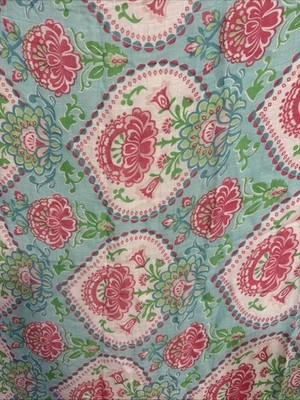 Mudpie Swaddle Blanket Rose Garden Pink Green Blue Muslin Large 48 