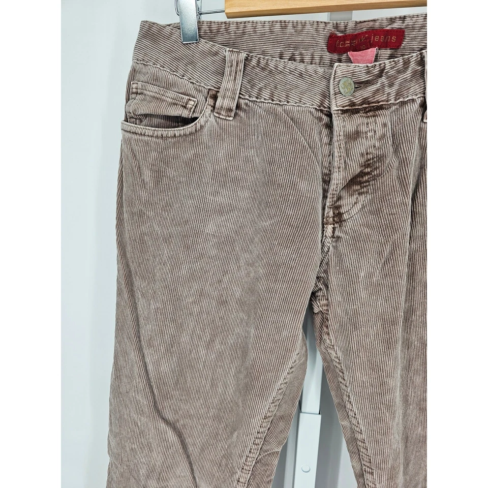 Y2K FCUK Jeans Women's Tan Taupe Low Rise Corduroy Jeans Size 10 - Image 2 of 4