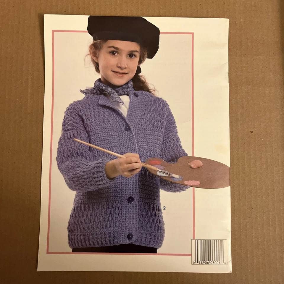 Leisure Arts Leaflet #3006|Cute For Kids|5 Crocheted Sweaters sz 4-10 - Image 2 of 4