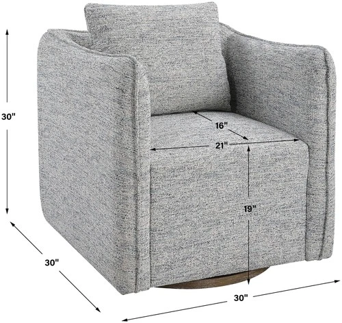 Uttermost 23820 Corben 30"W Hardwood Framed Polyester Accent - Blue - Picture 5 of 5