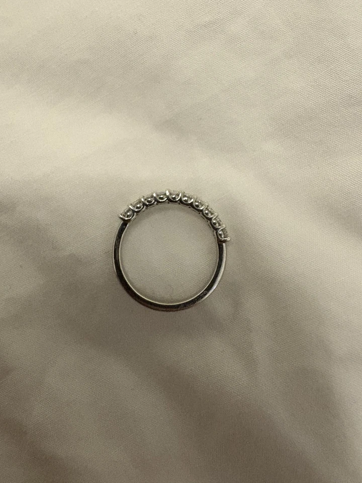 Oval Lab diamond wedding band for women 10k white gold - Image 4 of 4