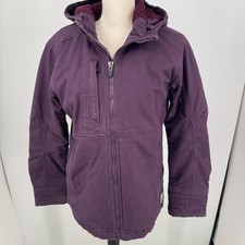 Ariat Rebar DuraCanvas Coat Jacket WOMENS Plum Full Zip Hooded Insulated SIZE M