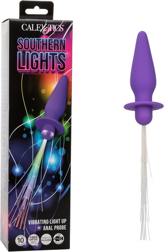CalExotics Southern Lights Vibrating Light Up Butt Plug Anal Vibrator Probe, Tap