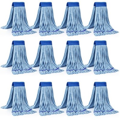 Matthew Microfiber Tube Mop(Meduim,Blue,12Pack) Heavy Duty Mop Head Replaceme...