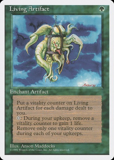 Living Artifact NM/M 4th Fourth Edition Green Enchant Mtg Magic English Regular