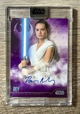 2020 Topps Star Wars Stellar Signatures Auto Rey Daisy Ridley Purple 9/10