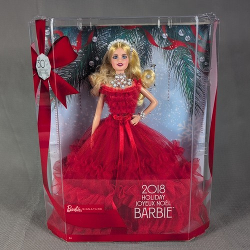 Barbie 2018 HOLIDAY Joyeux noel Robe Rouge 2017 Mattel FRN69 poupée