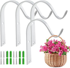 Hanging Basket Bracket, 4PCS Metal Hanging Basket Brackets Hooks Hanging Bracket