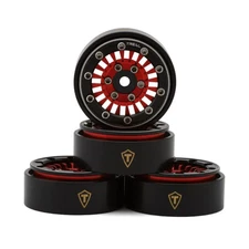Treal Hobby Type C 1.0" Brass Beadlock Crawler Wheels (Red) (4pcs)