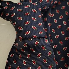 VINTAGE Strathmore Tie Blue Red Fleck Speckled 100 Silk Made in Italy 3.25"