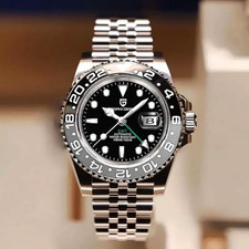 40MM PAGANI DESIGN GMT Orologio Automatico Uomo Lusso Impermeabile Acciaio Inox NUOVO