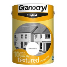Granocryl Leyland Textured Masonry Exterior Paint 10 Years Brilliant White 5L