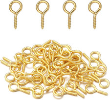 0.55Inch/7X14Mm Screw Eye Pins for Jewelry Making Eyepins Hook Eyelets Screw Thr