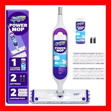 Swiffer Power Mop Kit with Refill, Unscented, 1 Handle  1 solution  2 Pads