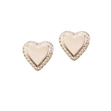 14K Yellow Gold Baby Heart Screwback Earrings