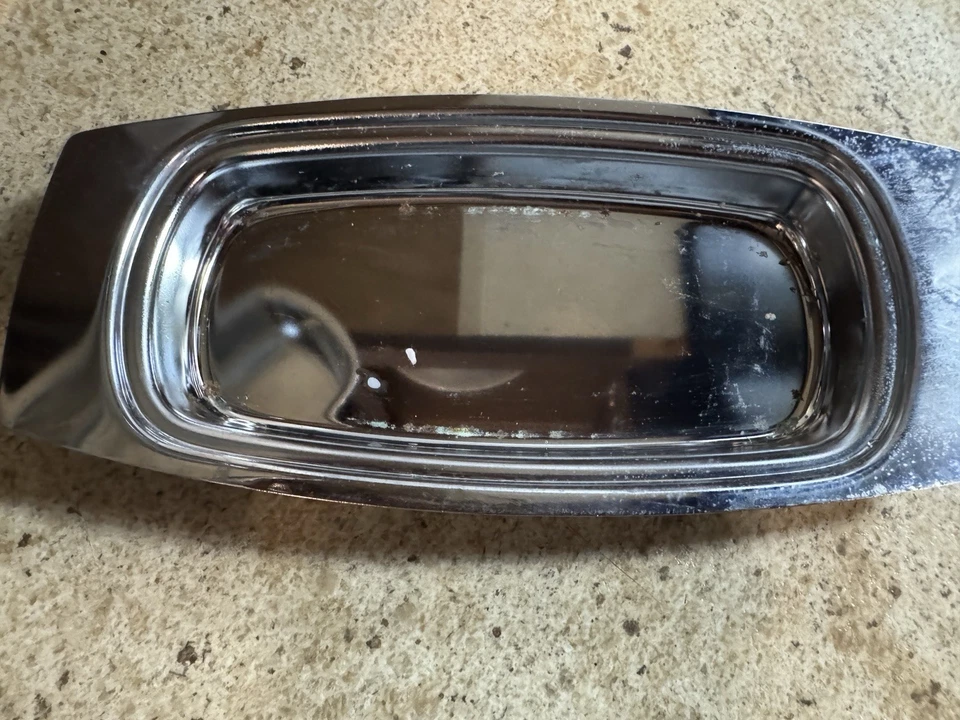 Plato de mantequilla Kromex vintage con mango de madera hecho en EE. UU. MCM Foto 3 de 4