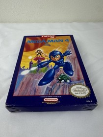 Mega Man 4 Nintendo NES Game 1991 Complete Box Manual Poster Foam Japan Original