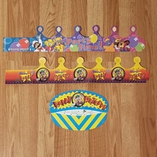 CHUCK E. CHEESE Showbiz Pizza Birthday Party Visor and Crown - 1997, 2000 RARE