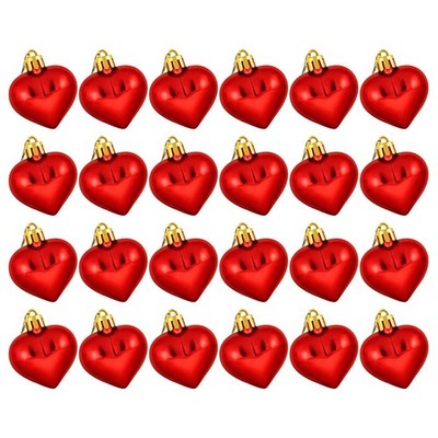 24PCS Valentinstag Herzverzierungen herzförmige Baubles Ornamente Dekorationen