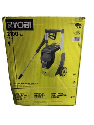 #ad RYOBI RY142012 2100 PSI 1.2 GPM Electric Pressure Washer Tested No Foamer $139.99