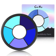 6 Colors Blue Face Body Paint,Cream Washable Halloween Makeup Palette
