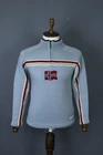 Dale Of Norway Sport Light Blue Striped Wool Ribbed Quarter Zip Sweater Size M/L