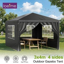 3x3m / 3x4m Gazebo Garden Marquee Awning Beach Party Wedding Camping Tent Canopy