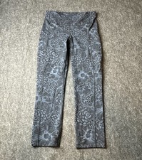 lululemon crop leggings size 4 black/navy print