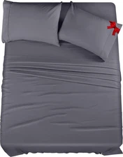 4 Piece Quine size Bed Sheets-1 Fitted Sheet 1 Flat Sheet and 2 Pillowcases