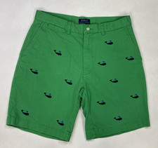 Polo Ralph Lauren Chino Shorts Men Size 32 Green Embroidered Whale Logo