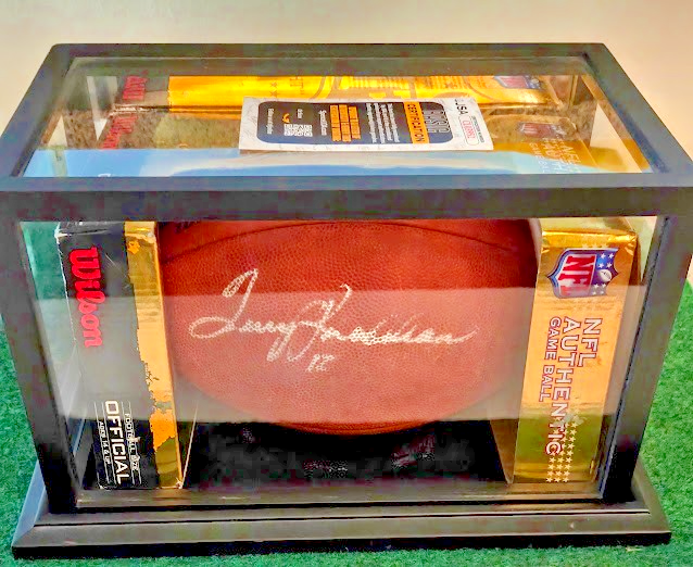 Terry Bradshaw Autographed Signed Pittsburgh Steelers Wilson NFL DUKE Football Mirrored Display JSA COA 