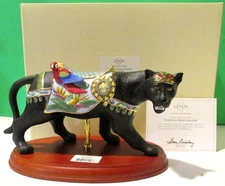 LENOX BLACK PANTHER or JAGUAR Cat CAROUSEL sculpture horse - NEW in BOX with COA