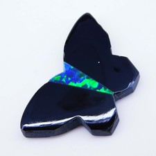 26 Ct Australian Natural Black Fire Opal Fancy Doublet Certified Loose Gemstone