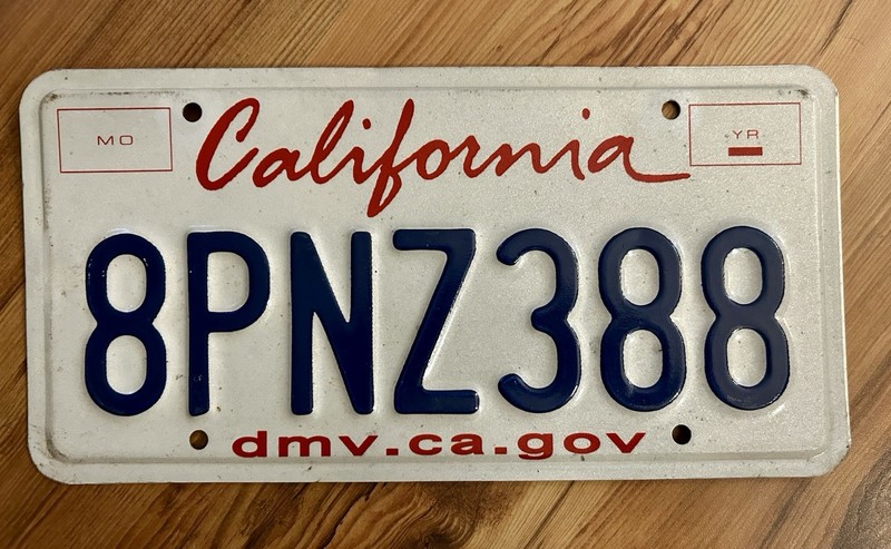 Expired United States California Lipstick Passenger License Plate