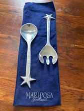 MARIPOSA VINTAGE SALAD SPOONS 11.5 INCH STAR SET UTENSILS 1996