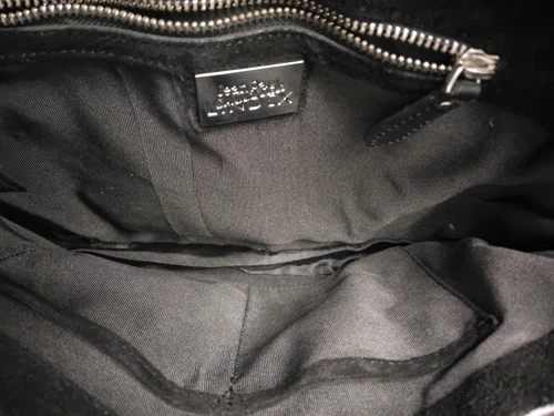 Jean Paul Gaultier Lindex Handbag Black Leather Embossed Tattoo Koi Fish Motif - Picture 8 of 13