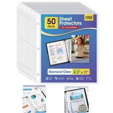 8.5 x 11 Inch Clear Sheet Protectors for Binders - 50 Pack of Quality