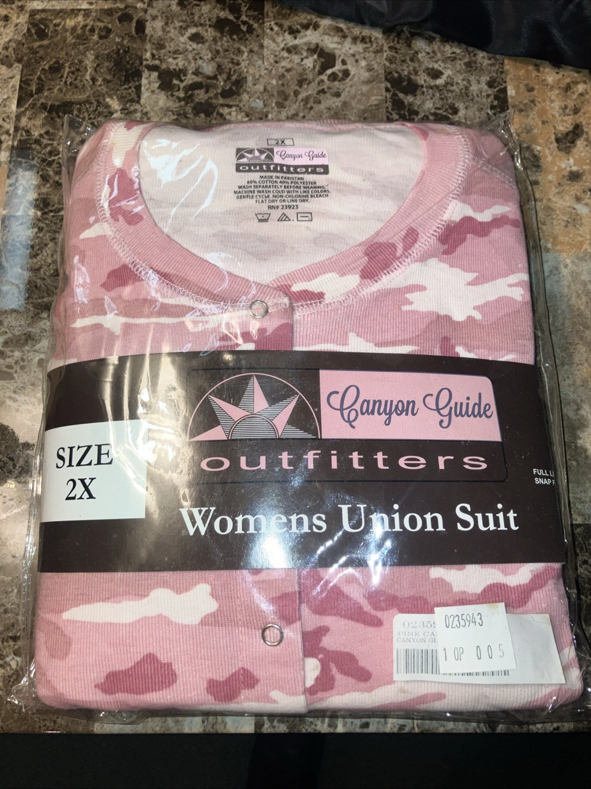 Canyon Guide Outfitters Union Suit Mens 2XL Pink Camo Print