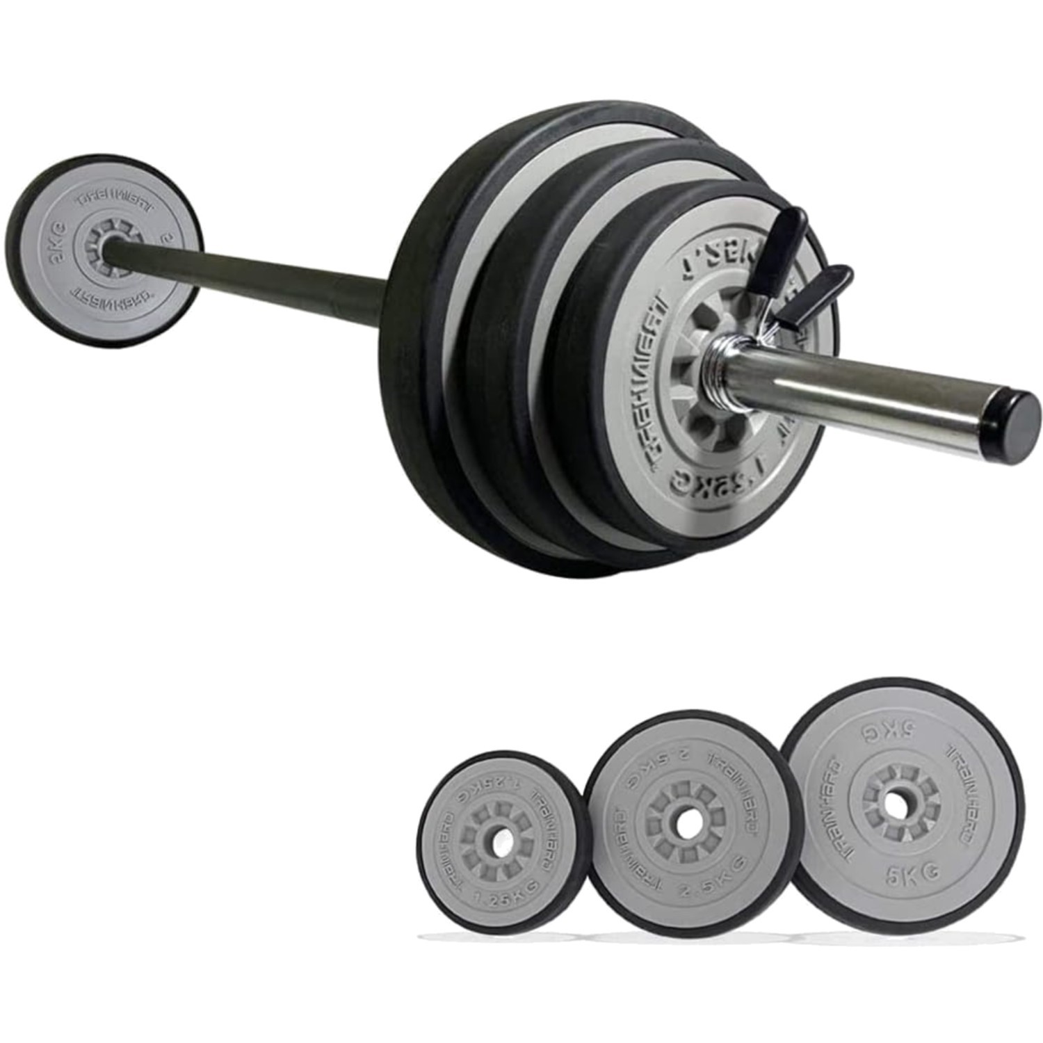 TrainHard 20 kg Hantelset mit robuster Langhantel und ergonomischem Griffdesign