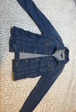 Uniqlo Unisex Baby & Toddler Blue Denim Jacket Size 2 Button Front Pockets
