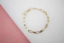 18K Gold Filled Flat Paper Clip Bracelet I359