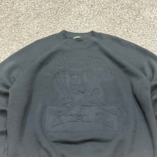 Vintage 90s Taz Embossed Black Crewneck Sweatshirt Pullover Looney Tunes Mens L