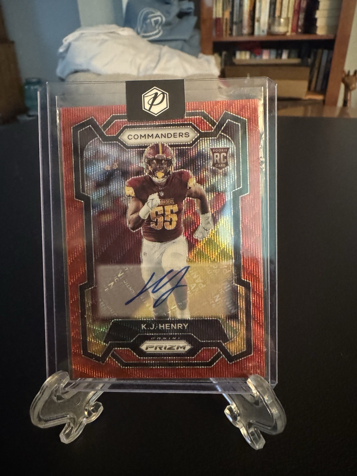 KJ Henry Panini Prizm #400 Autograph Red Wave