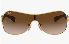 Ray-Ban Rb3471 Shield Sunglasses BRAND NEW NEVER WORN w/ Case Gold Frames