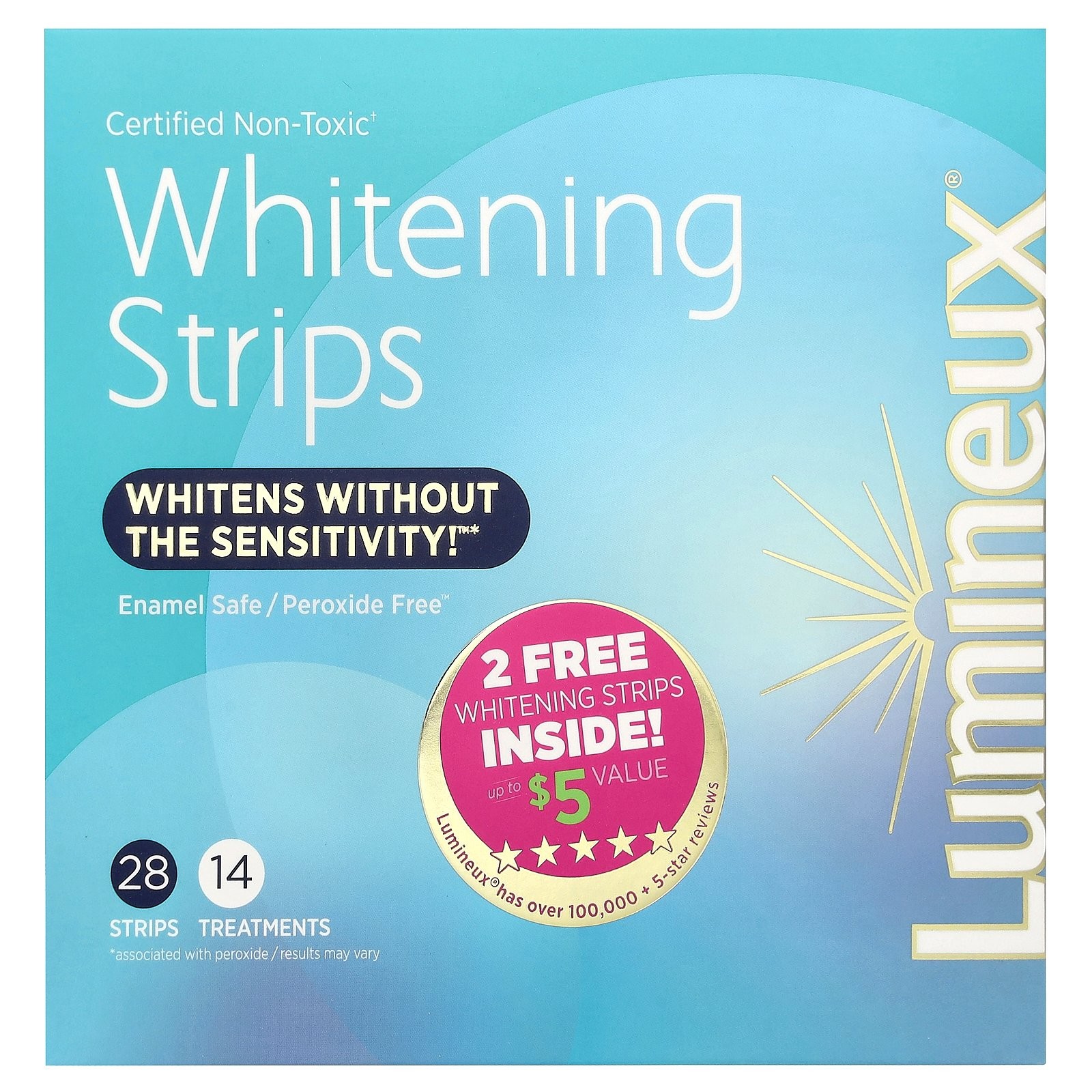 Сертифицированные нетоксичные отбеливающие полоски, 28 полосок